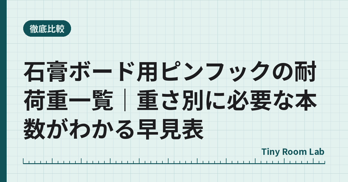 石膏ボード用ピンフックの耐荷重一覧|重さ別に必要な本数がわかる早見表